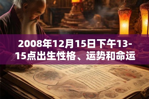 2008年12月15日下午13-15点出生性格、运势和命运