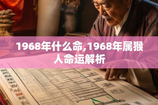 1968年什么命,1968年属猴人命运解析