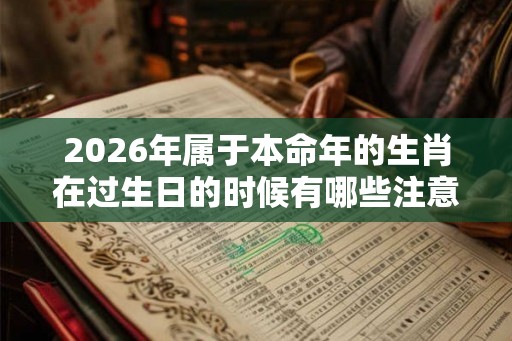 2026年属于本命年的生肖在过生日的时候有哪些注意事项？