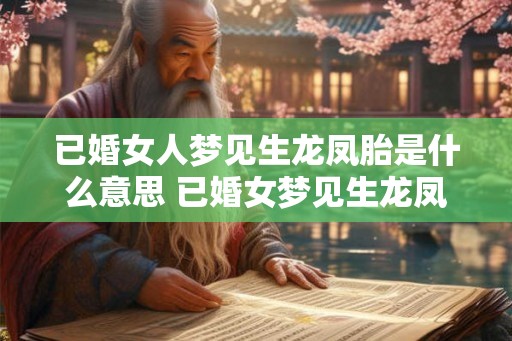 已婚女人梦见生龙凤胎是什么意思 已婚女梦见生龙凤胎代表什么 已婚女人梦见生龙凤胎是什么意思 已婚女梦见生龙凤胎代表什么