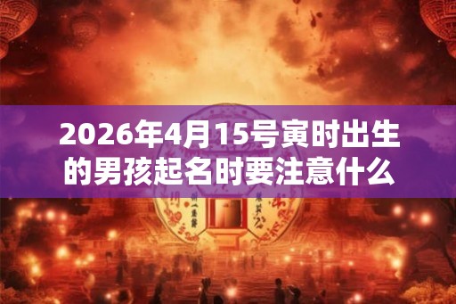 2026年4月15号寅时出生的男孩起名时要注意什么