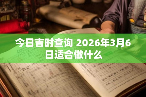 今日吉时查询 2026年3月6日适合做什么 今日吉时查询 2026年3月6日适合做什么