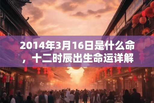 2014年3月16日是什么命，十二时辰出生命运详解