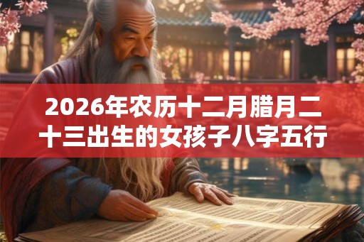 2026年农历十二月腊月二十三出生的女孩子八字五行取名宝典