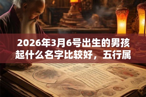 2026年3月6号出生的男孩起什么名字比较好，五行属什么