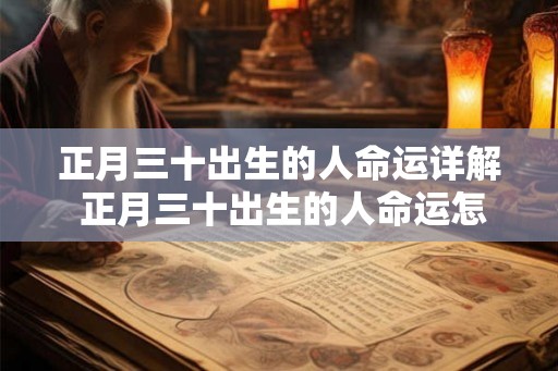 正月三十出生的人命运详解 正月三十出生的人命运怎么样