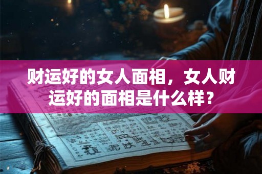 财运好的女人面相，女人财运好的面相是什么样？