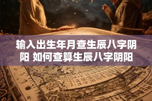 输入出生年月查生辰八字阴阳 如何查算生辰八字阴阳