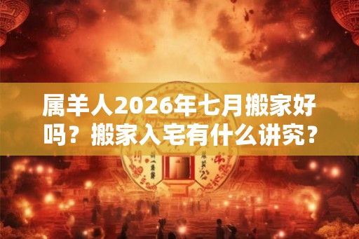 属羊人2026年七月搬家好吗？搬家入宅有什么讲究？