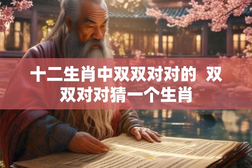 十二生肖中双双对对的  双双对对猜一个生肖