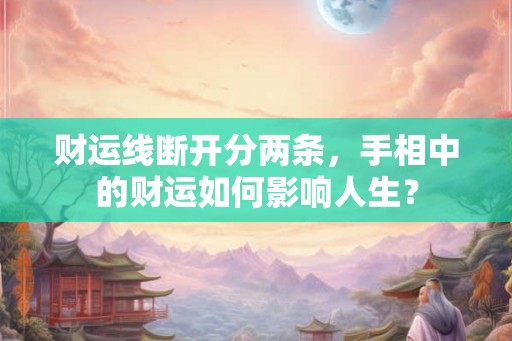 财运线断开分两条，手相中的财运如何影响人生？