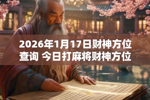 2026年1月17日财神方位查询 今日打麻将财神方位一览表