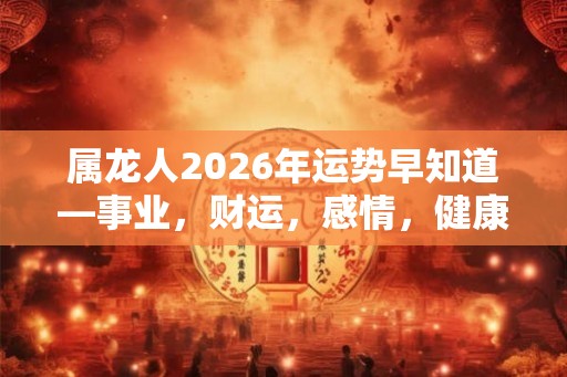 属龙人2026年运势早知道—事业,财运,感情,健康全解析 属龙人2026年运势早知道—事业,财运,感情,健康全解析
