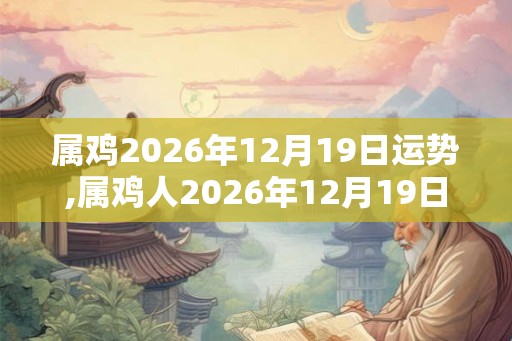 属鸡2026年12月19日运势,属鸡人2026年12月19日财运,生肖鸡2026年12月19日运势