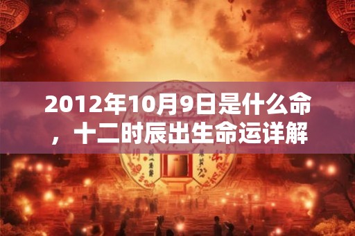 2012年10月9日是什么命，十二时辰出生命运详解