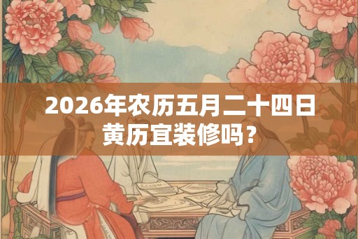 2026年农历五月二十四日黄历宜装修吗？