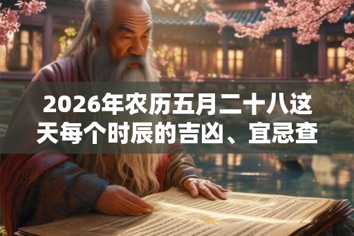 2026年农历五月二十八这天每个时辰的吉凶、宜忌查询 2026年农历五月二十八这天每个时辰的吉凶、宜忌查询