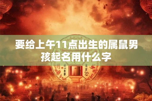 要给上午11点出生的属鼠男孩起名用什么字