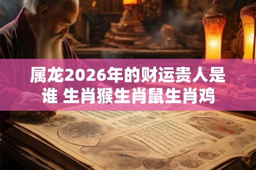 属龙2026年的财运贵人是谁 生肖猴生肖鼠生肖鸡