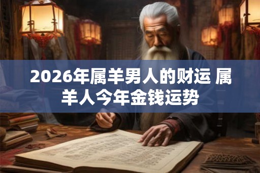 2026年属羊男人的财运 属羊人今年金钱运势