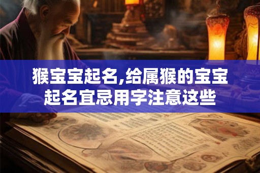 猴宝宝起名,给属猴的宝宝起名宜忌用字注意这些