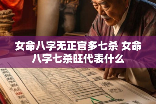 女命八字无正官多七杀 女命八字七杀旺代表什么