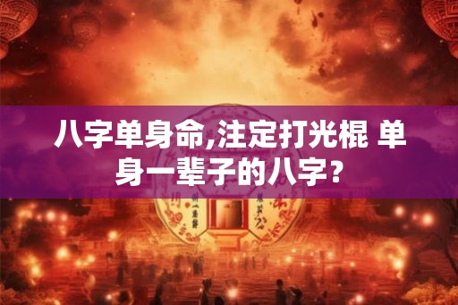 八字单身命,注定打光棍 单身一辈子的八字？