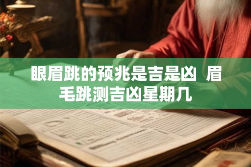 眼眉跳的预兆是吉是凶  眉毛跳测吉凶星期几