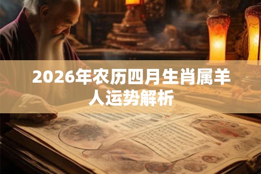 2026年农历四月生肖属羊人运势解析