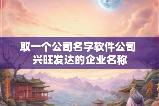 取一个公司名字软件公司 兴旺发达的企业名称 取一个公司名字软件公司 兴旺发达的企业名称