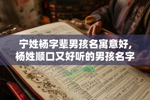 宁姓杨字辈男孩名寓意好,杨姓顺口又好听的男孩名字