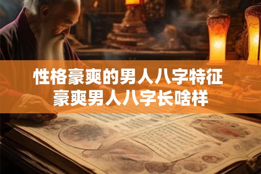 性格豪爽的男人八字特征 豪爽男人八字长啥样