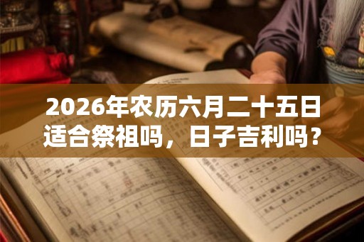 2026年农历六月二十五日适合祭祖吗，日子吉利吗？