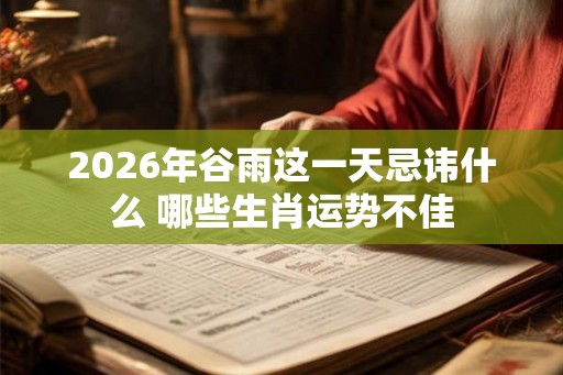 2026年谷雨这一天忌讳什么 哪些生肖运势不佳 2026年谷雨这一天忌讳什么 哪些生肖运势不佳