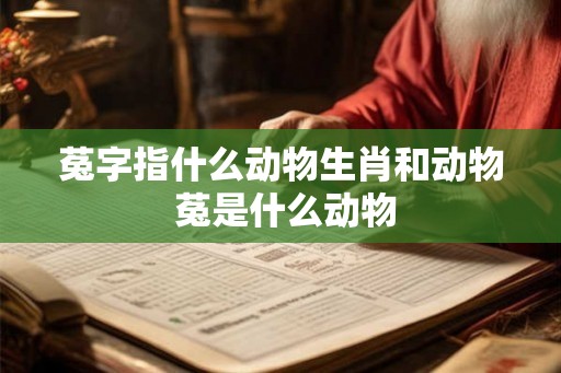 菟字指什么动物生肖和动物 菟是什么动物