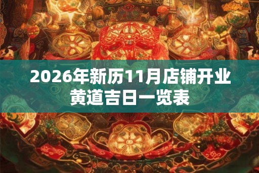 2026年新历11月店铺开业黄道吉日一览表