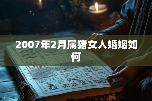2007年2月属猪女人婚姻如何 2007年2月属猪女人婚姻如何