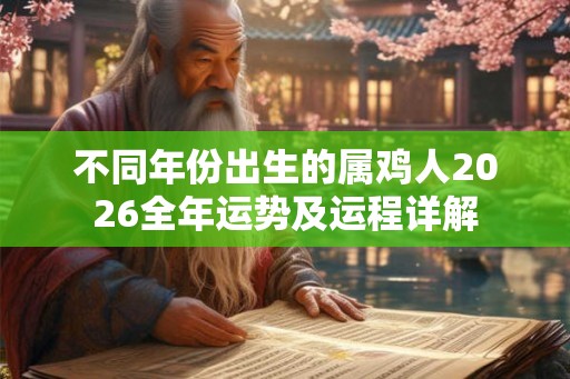 不同年份出生的属鸡人2026全年运势及运程详解