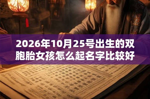 2026年10月25号出生的双胞胎女孩怎么起名字比较好，五行属什么？