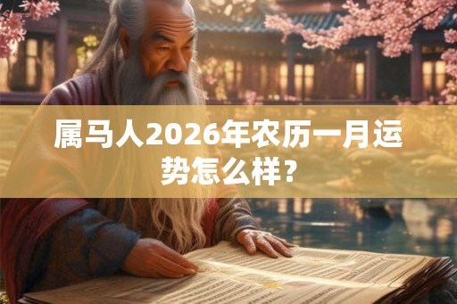 属马人2026年农历一月运势怎么样？