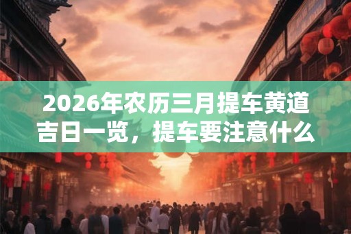2026年农历三月提车黄道吉日一览，提车要注意什么？