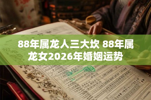 88年属龙人三大坎 88年属龙女2026年婚姻运势