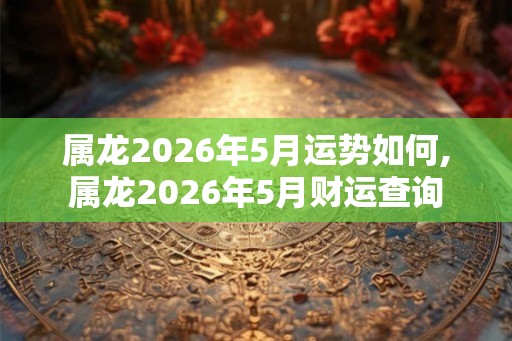 属龙2026年5月运势如何,属龙2026年5月财运查询