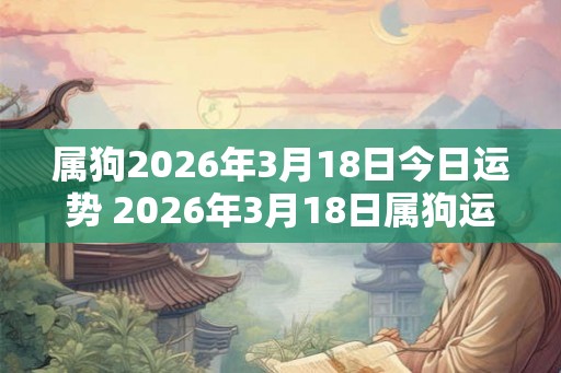 属狗2026年3月18日今日运势 2026年3月18日属狗运势分析 属狗2026年3月18日今日运势 2026年3月18日属狗运势分析