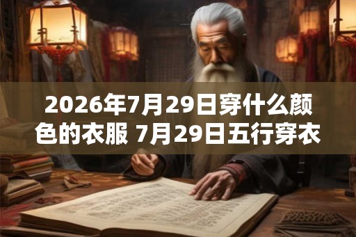 2026年7月29日穿什么颜色的衣服 7月29日五行穿衣