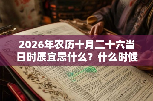 2026年农历十月二十六当日时辰宜忌什么？什么时候是吉时？