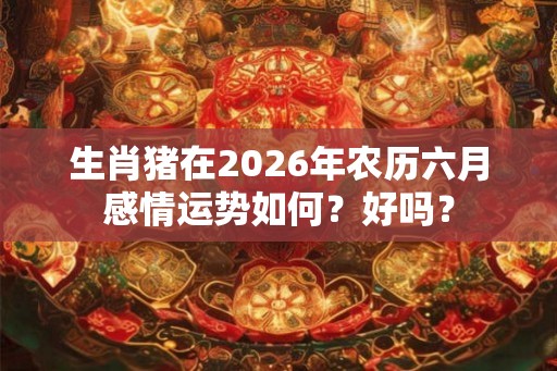 生肖猪在2026年农历六月感情运势如何？好吗？