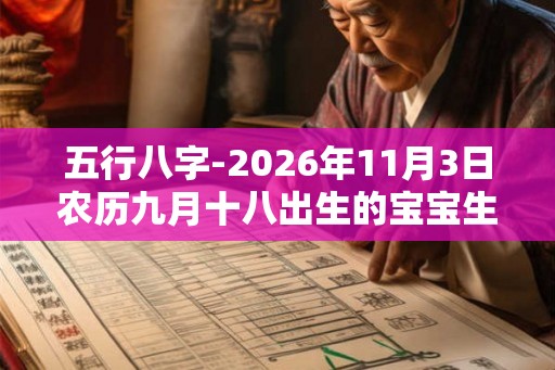 五行八字-2026年11月3日农历九月十八出生的宝宝生辰起名