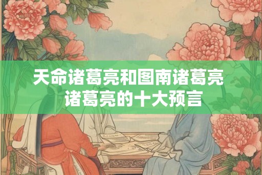 天命诸葛亮和图南诸葛亮  诸葛亮的十大预言