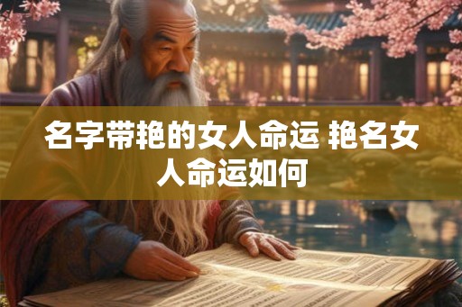 名字带艳的女人命运 艳名女人命运如何